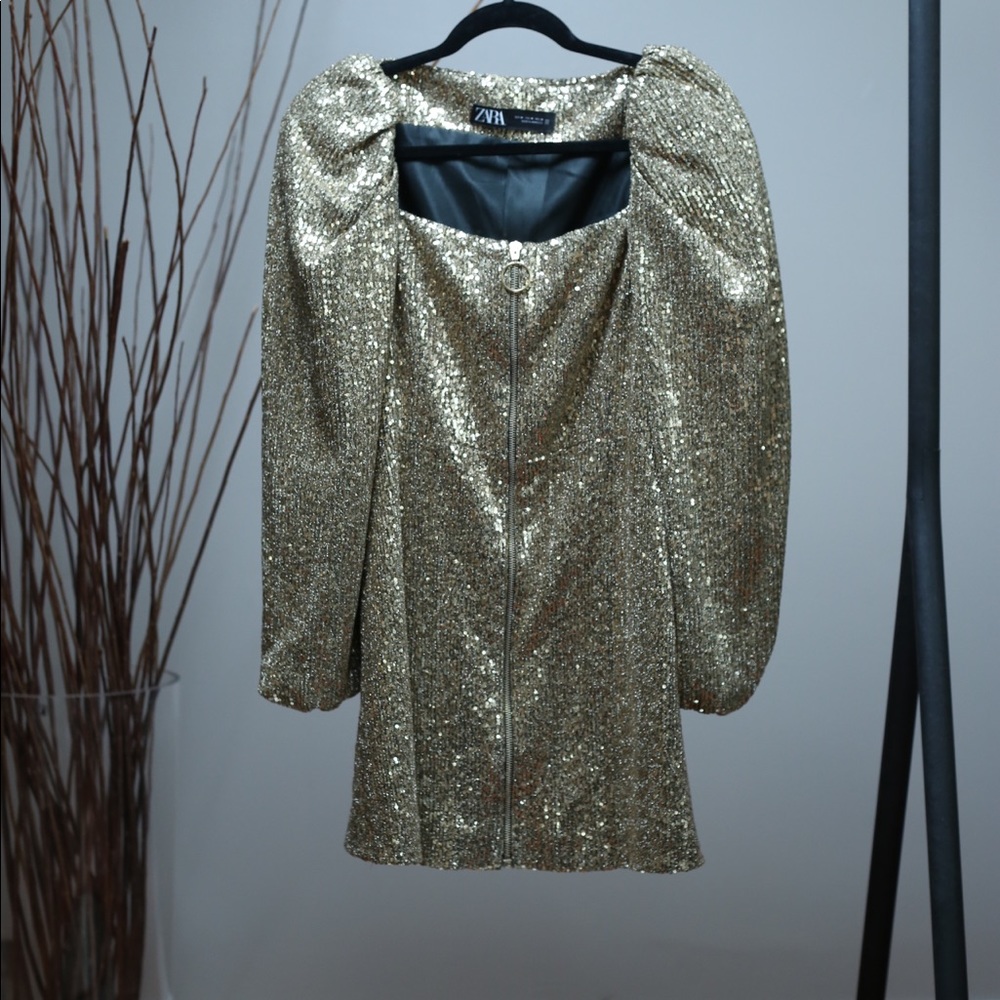 Zara gold dress
